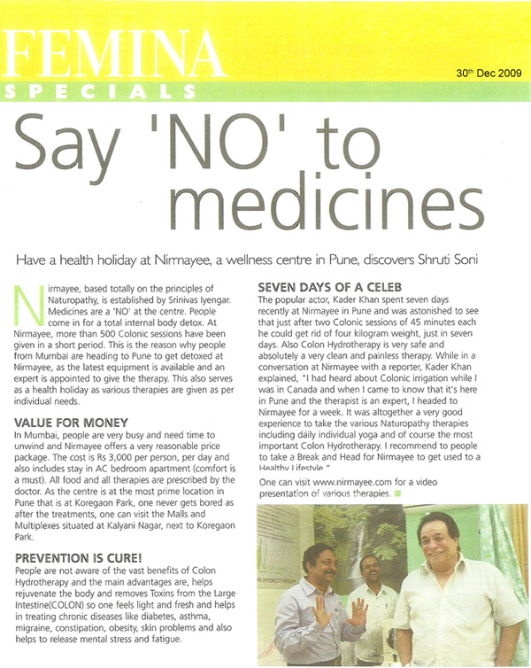 Say no to medicines article